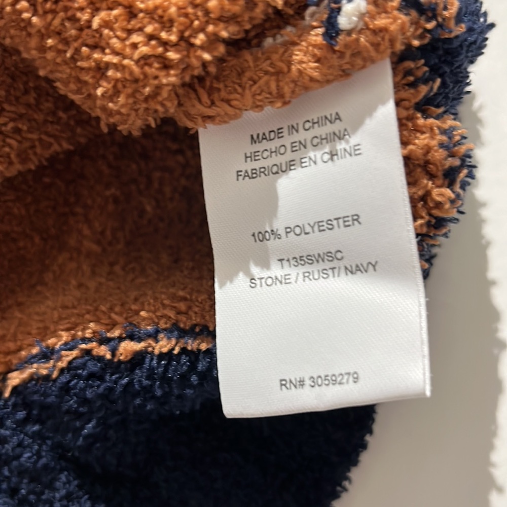 Thread & Supply cozy striped sweater cropped large stone rust navy shirt top - Picture 5 of 5